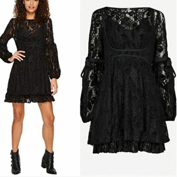 Hobo New FREE PEOPLE Ruby Lace Mini Dress sz M - Picture 7 of 8